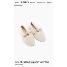 Chinelos SLEEPER marca Lulu Shearling em couro designer creme 40 (9.5) LUXO comprar usado  Enviando para Brazil