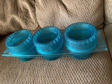Trio de plantadores de ervas vintage Tupperware/Tuppercraft com bandeja vasos removíveis azuis comprar usado  Enviando para Brazil