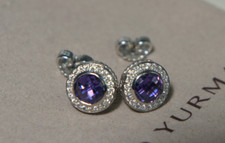 Brincos David Yurman Pavê Diamante Roxo Ametista 925 Esterlina 585 Stud CERISE comprar usado  Enviando para Brazil