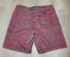 Shorts Converse All Star Board Pull-On Front Tie Vermelho Cinza Floral Tamanho 34, usado comprar usado  Enviando para Brazil