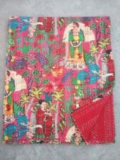 Usado, Roupa de cama indiana feita à mão 100% algodão estampa Frida tamanho queen jogue Gurdi comprar usado  Enviando para Brazil
