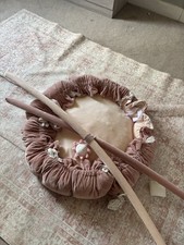 Academia conversível 5 em 1 para brincar de bebê com 6 brinquedos, tapete de tempo de barriga - rosa comprar usado  Enviando para Brazil