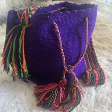 Autêntica Bolsa Transversal Wayuu Mochila Colombiana Tamanho Grande Cores Brilhantes comprar usado  Enviando para Brazil