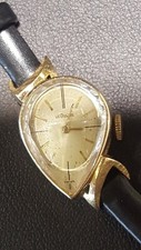 Relógio manual feminino LeCoultre Tear Drop ouro amarelo 14k 17 joias 612 comprar usado  Enviando para Brazil