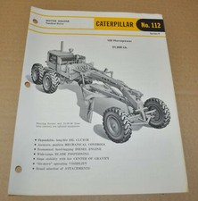 1961 Caterpillar 112 Motoniveladora 100 HP Especificação Folheto Prospekt comprar usado  Enviando para Brazil