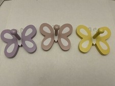 Conjunto de 3 ganchos borboleta quarto de bebê quarto de meninas amarelo roxo e rosa comprar usado  Enviando para Brazil