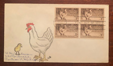 Segunda Guerra Mundial pintado à mão 1948 FDC bloco de aves de capoeira de 4 selos frango com bebê chique comprar usado  Enviando para Brazil