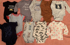 Lote de 10 roupas para bebês meninos ou meninas 3-6 meses manga curta longa bodysuit PM9A, usado comprar usado  Enviando para Brazil