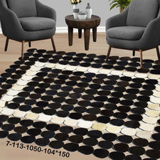 Tapete de couro moderno patchwork - Tapete grande de área de couro real 7-113 comprar usado  Enviando para Brazil