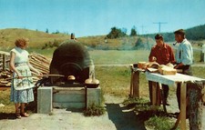 Cartão postal cromado antigo forno pão cena cozimento Quebec vintage não publicado, usado comprar usado  Enviando para Brazil