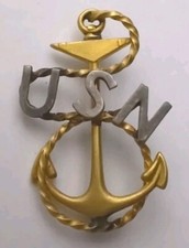 Distintivo de chapéu chefe da Marinha dos EUA da Primeira Guerra Mundial - com incrustação aplicada de "corda" - PB comprar usado  Enviando para Brazil