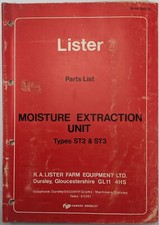 Lister parts list for sale  BOURNEMOUTH