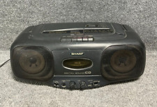 Grabadora de casete CD radio AM/FM estéreo Sharp Boombox QT-CD44 en negro, usado segunda mano  Embacar hacia Mexico