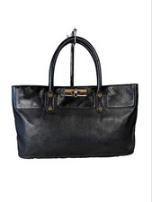 Onna Ehrlich Vintage De Couro Seixos Preto East West Estilo Satchel Sacola de mão, usado comprar usado  Enviando para Brazil