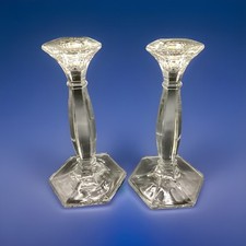 Castiçais de vidro transparente com pedestal de pilar alto antigo - 8,5 pés de altura, usado comprar usado  Enviando para Brazil