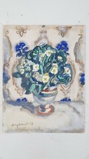 Peinture signée gouache d'occasion  Fayence