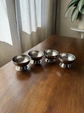 Quatro tigelas de sorvete duráveis vintage MCM alemão aço inoxidável 18/8 por EDELSTAH comprar usado  Enviando para Brazil