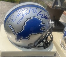 Mini capacete Detroit Lions autografado por 3 início dos anos 2000 novo estado Ridell, usado comprar usado  Enviando para Brazil