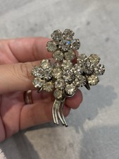 Vintage rhinestone floral for sale  THAMES DITTON