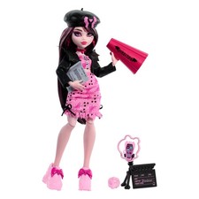 Doll Monster High HXW30 – zestaw klubu filmowego z akcesoriami i kurtką college'u, używany na sprzedaż  PL