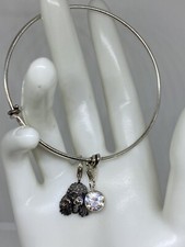 MINI PULSEIRA POODLE BARKBEAD AJUSTÁVEL PRATA ESTERLINA COM CHAR SWAROVSKI TRANSPARENTE comprar usado  Enviando para Brazil