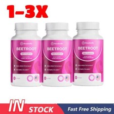 1-3X Beterraba Orgânica Rosabella\Pó de Raiz 1300mg Cápsulas Suporta Pressão Arterial~ comprar usado  Enviando para Brazil