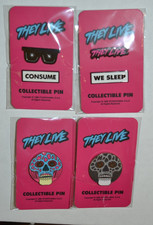 Conjunto de 4 pinos de esmalte Vice Press They Live John Carpenter consumo alienígena lacrado/NOVO comprar usado  Enviando para Brazil