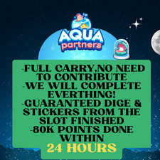 Monopoly_Go/AQUA Partner Event/Rush/24 hours/full Carry 80K/1 Slot/ comprar usado  Enviando para Brazil