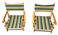 Cadeira de praia dobrável vintage de madeira e lona  comprar usado  Enviando para Brazil
