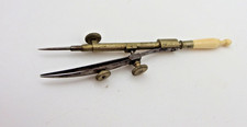 Antiguo conjunto de dibujo brújula arco gota plata alemán vintage instrumento de dibujo segunda mano  Embacar hacia Mexico