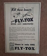 Antigua lata Fly-Tox de colección - Mata a estos insectos - Decoración Art AD de 1935  segunda mano  Embacar hacia Argentina