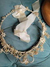 Tiara vintage de cera nupcial coroa de flores com coração de pérola comprar usado  Enviando para Brazil