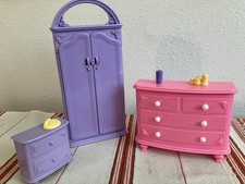 Boneca Barbie vintage muito para fazer quarto CÔMODA MESA DE CABECEIRA GUARDA-ROUPA 3 acessórios comprar usado  Enviando para Brazil