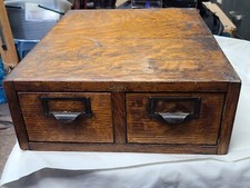 Antiguo archivador de madera de catálogo de tarjetas globo vintage mesa segunda mano  Embacar hacia Mexico