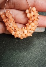 Usado, Calcedônia de pêssego Rondelle facetado 4 mm contas embrulhadas em fio 100 peças pedra preciosa solta comprar usado  Enviando para Brazil