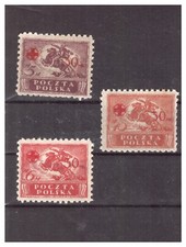 Polska Międzywojenna 1921  Fi 121-123 Polski Czerwony Krzyż MNH  ** ; postfrisch na sprzedaż  PL