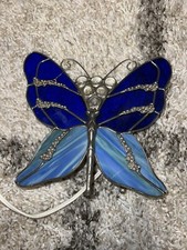 Lâmpada vintage art déco vitral borboleta azul fada luz noturna comprar usado  Enviando para Brazil