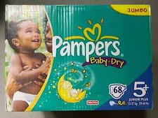 Vintage Pieluchy Pieluchy Couche Pampers Baby Dry Active Baby Rozmiar 5+ 2010, używany na sprzedaż  PL