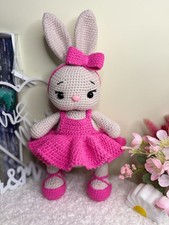 Miękka dzianinowa zabawka, króliczek, dla dzieci, ręcznie robiona, prezent, używany na sprzedaż  PL