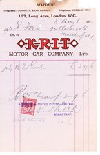 1910 krit motor for sale  REDCAR