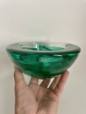 Tigela redemoinho Kosta Boda arte vidro verde esmeralda atol 7" Anna Erhner Suécia 1997 comprar usado  Enviando para Brazil