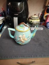 Majolica teapot sunflower for sale  EXETER