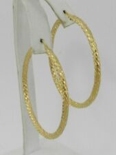  Brincos de argola de ouro italiano com textura de cobra média em ouro 10k, usado comprar usado  Enviando para Brazil