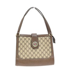Bolsa de ombro GUCCI logotipo padrão GG couro PVC marrom Itália 69KA867 comprar usado  Enviando para Brazil
