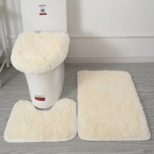 Juego de alfombras de baño de 3 piezas contorno con tapa de inodoro segunda mano  Embacar hacia Mexico