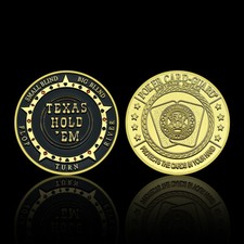 Moeda de ouro medalha boa sorte presente comemorativo cartão guarda pôquer Texas Hold'em comprar usado  Enviando para Brazil