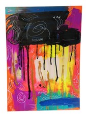 Tableau abstrait multicolore d'occasion  Allaire