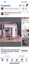 Pink white cabin for sale  WHITSTABLE