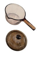 Pyrex Corning Vision Ware âmbar 1 litro 6" panela de molho de vidro tampa de bico comprar usado  Enviando para Brazil