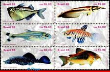 2157 BRASIL 1988 PEIXES DE ÁGUA DOCE, HOBBY DE AQUÁRIO, PSICULTURA, MI# 2276-81, SEM MARCA DE CHARNEIRA, usado comprar usado  Brasil 